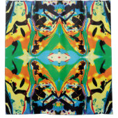 Space Chicken abstracte spatten Douchegordijn (Voorkant)