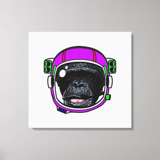 Space Chimp Pop Art Canvas Afdruk (Voorkant)