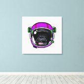 Space Chimp Pop Art Canvas Afdruk (Insitu (Houten vloer))