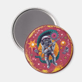 Space Chimp - Retro Sci-Fi Astronaut Magneet (Voorkant / Achterkant)