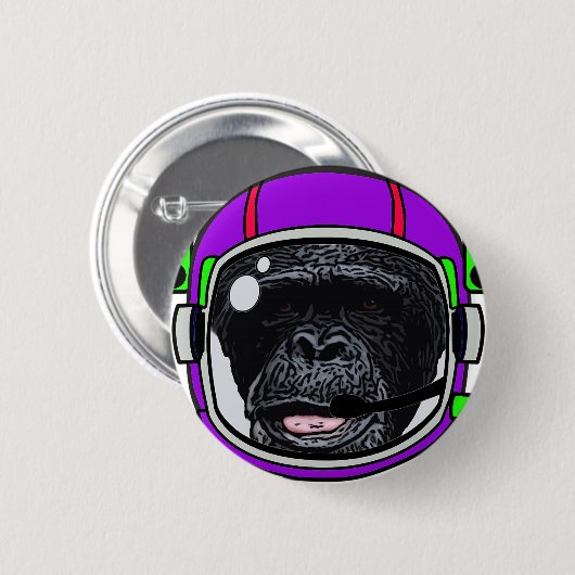 Space Chimp Ronde Button 5,7 Cm (Voorkant /achterkant)