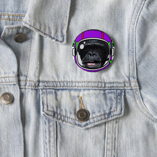 Space Chimp Ronde Button 5,7 Cm (In situ)