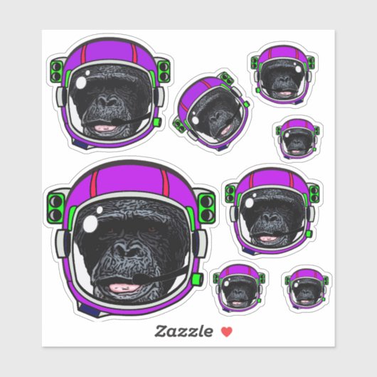 Space Chimp Sticker (Vel)