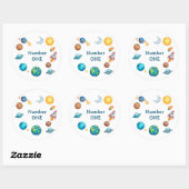 Space Circle Clipart Set With Planets, Moon, Sun,  Ronde Sticker (Vel)
