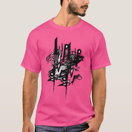 Space City Mannen Donker T-shirt