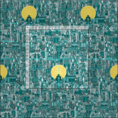 space city sun blauwgroen stof (Delen)