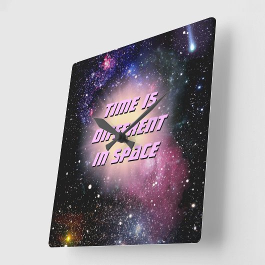 Space Clock Vierkante Klok (Hoek)