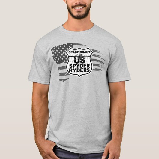 Space Coast Chapter - Tattered Flag BW T-shirt (Voorkant)