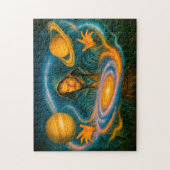 Space-controlling mage in cosmic oil painting legpuzzel (Verticaal)
