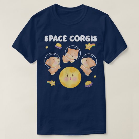 Space Corgis Pembroke Welsh Corgi T-shirt (Design voorkant)