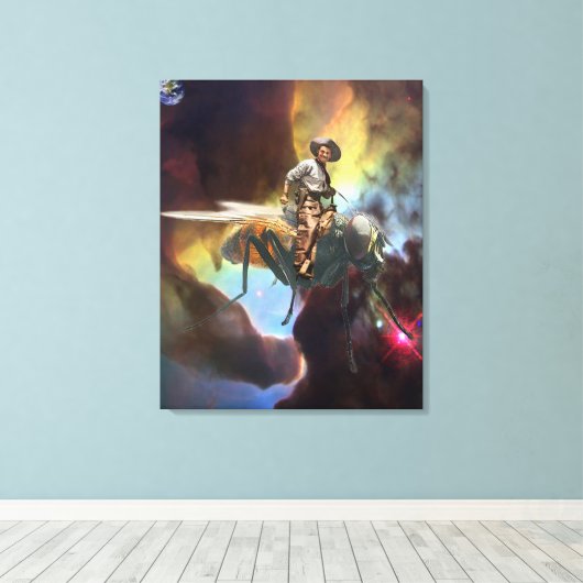 Space Cowboy Canvas Afdruk (Insitu (Houten vloer))