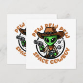 Space Cowboy Funny Alien Kaart (Voorkant / Achterkant)