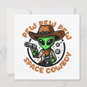 Space Cowboy Funny Alien Kaart (Voorkant)