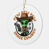 Space Cowboy Funny Alien Keramisch Ornament (Links)