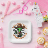 Space Cowboy Funny Alien Papieren Bordje (Feest)