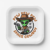 Space Cowboy Funny Alien Papieren Bordje (Voorkant)