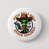 Space Cowboy Funny Alien Ronde Button 5,7 Cm (Voorkant)