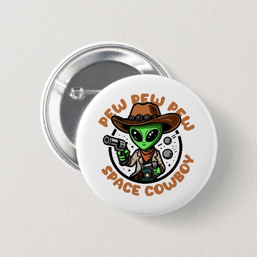 Space Cowboy Funny Alien Ronde Button 5,7 Cm (Voorkant /achterkant)