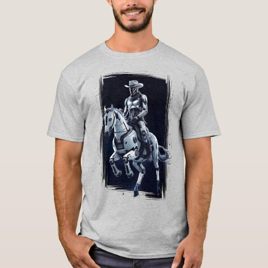 Space Cowboy Sci-Fi Western T-shirt (Voorkant)