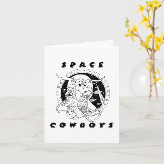Space Cowboys Notecard Kaart (Gele Bloem)
