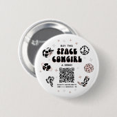 Space Cowgirl Bachelorette koopt de bruid een Drin Ronde Button 5,7 Cm (Voorkant /achterkant)