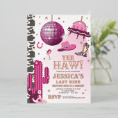 Space Cowgirl Bachelorette Party Folie Uitnodiging (Staand Voorkant)