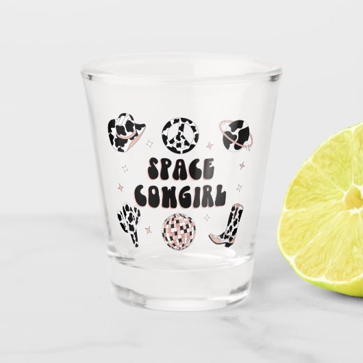 Space Cowgirl Bachelorette Shot Glass Glas (Voorkant)