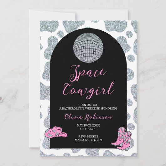 Space Cowgirl Bachelorette Weekend Itinenerary Kaart (Voorkant)