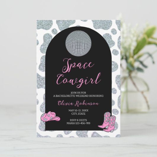 Space Cowgirl Bachelorette Weekend Itinenerary Kaart (Staand voorkant)
