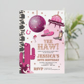 Space Cowgirl Birthday Party Folie Uitnodiging (Staand Voorkant)