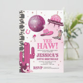 Space Cowgirl Birthday Party Kaart (Staand voorkant)