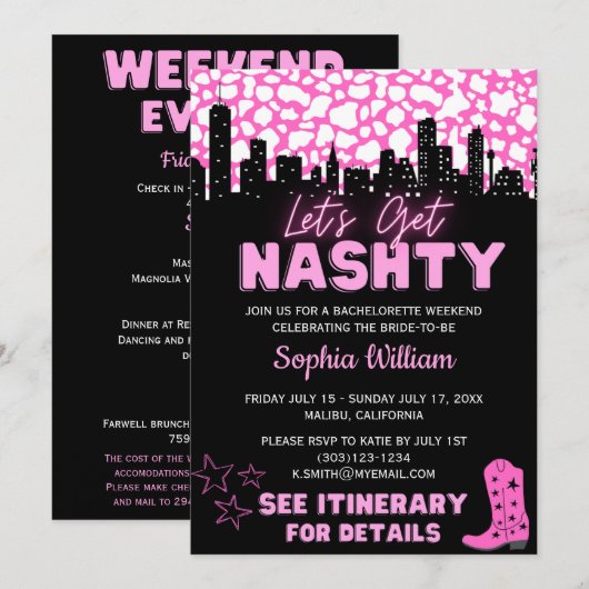 Space Cowgirl Desert Laten we Nashty Bach halen Kaart (Voorkant / Achterkant)