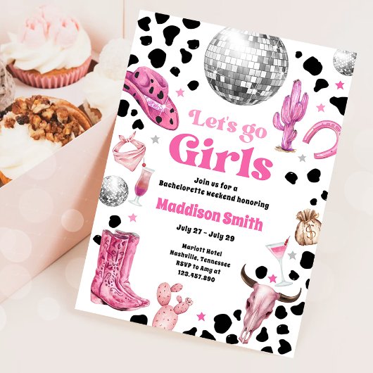 Space Cowgirl Disco Rodeo Meisjesweekend Kaart