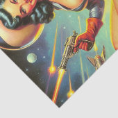  Space Cowgirl Pin Up Tissuepapier (Detail)