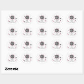 Space Cowgirl Retro Disco Meisjesfeest Roze  Ronde Sticker (Vel)