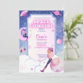 Space Cowgirl Uitnodiging (Staand voorkant)
