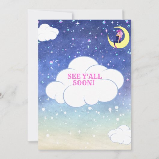 Space Cowgirl Uitnodiging (Achterkant)