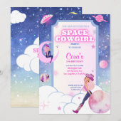 Space Cowgirl Uitnodiging (Voorkant / Achterkant)