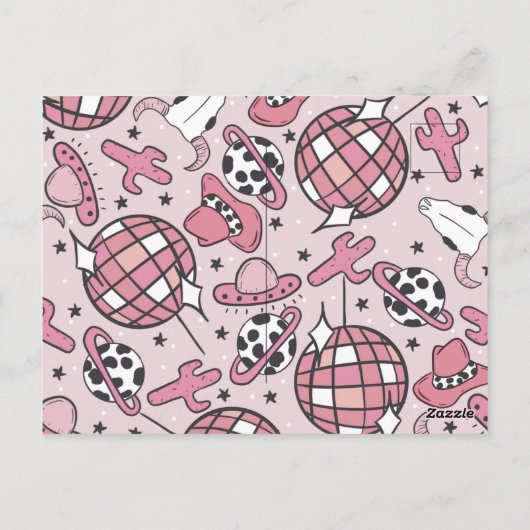 Space Cowgirl Uitnodiging Bachelorette (Achterkant)