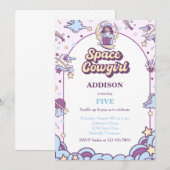 Space Cowgirl Westerne uitnodiging (Voorkant / Achterkant)