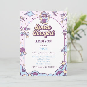 Space Cowgirl Westerne uitnodiging