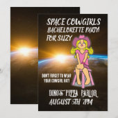 SPACE COWGIRLS BACHELORETTE PARTY INVITATIONS KAART (Voorkant / Achterkant)