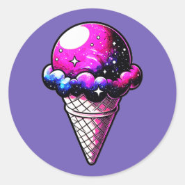 Space Cream Cone 205 Ronde Sticker