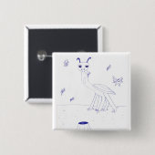 Space Critter pin Vierkante Button 5,1 Cm (Voorkant /achterkant)