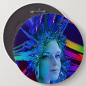 Space Crystal Ronde Button 6,0 Cm (Voorkant /achterkant)