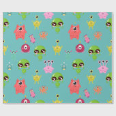 Space Cute Aliens Cadeaupapier (Vlak)