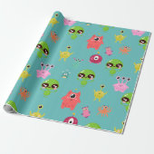 Space Cute Aliens Cadeaupapier (Uitgerold)