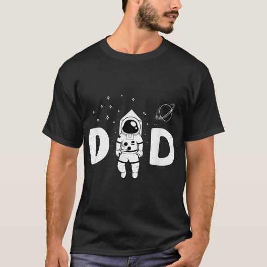 Space Dad Astronaut Design T-shirt (Voorkant)