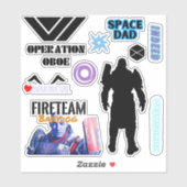 Space Dad Zavala 6" x 6" Custom-Cut Vinyl Stickers (Vel)