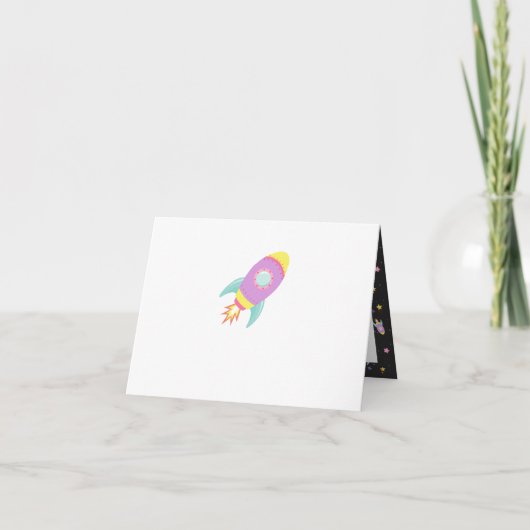 Space Dinosaur Galaxy Thank You Card (Achterkant)